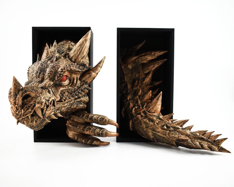 Dragon Head and Tail Painted Gold