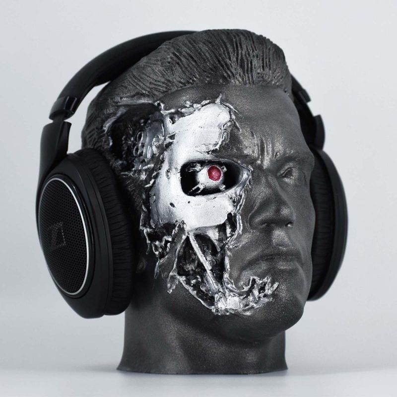 Character Headset Stands Terminator T 800 Painted 11 2