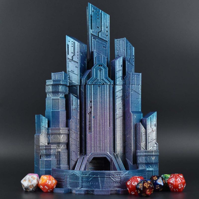 Cyberpunk City Dice Tower