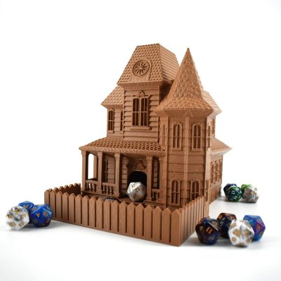 Haunted House Dice Tower Light Brown