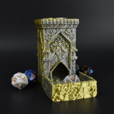 Monolith Dice Tower Silver Gold