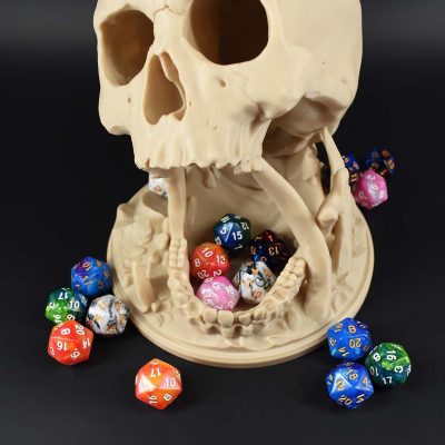Dice Towers Skull Bone White 4 1