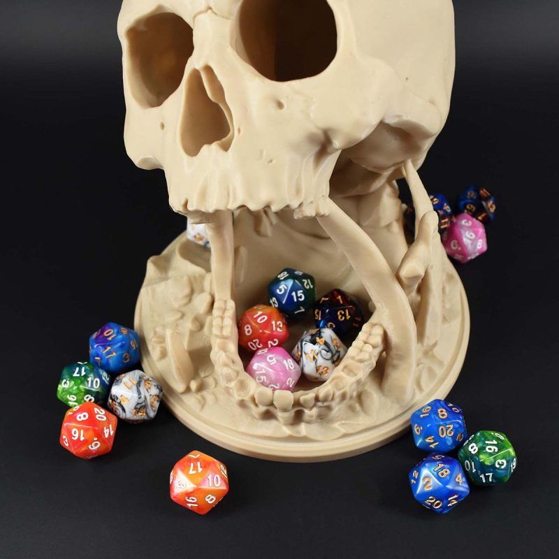 Dice Towers Skull Bone White 4 1