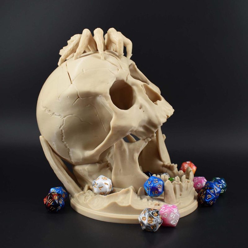 Dice Towers Skull Bone White 7 1