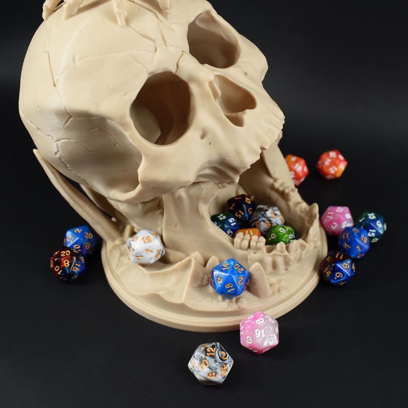 Dice Towers Skull Bone White 8 1