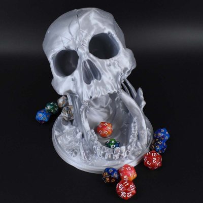 Dice Towers Skull Silk Silver 1 1