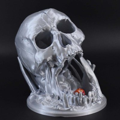 Dice Towers Skull Silk Silver 10 1