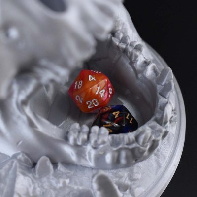 Dice Towers Skull Silk Silver 11 1