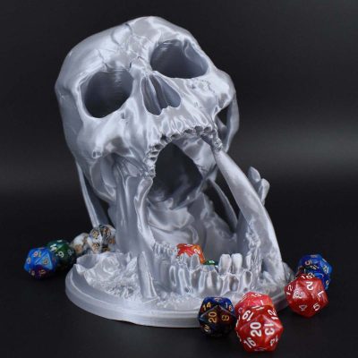 Dice Towers Skull Silk Silver 2 1