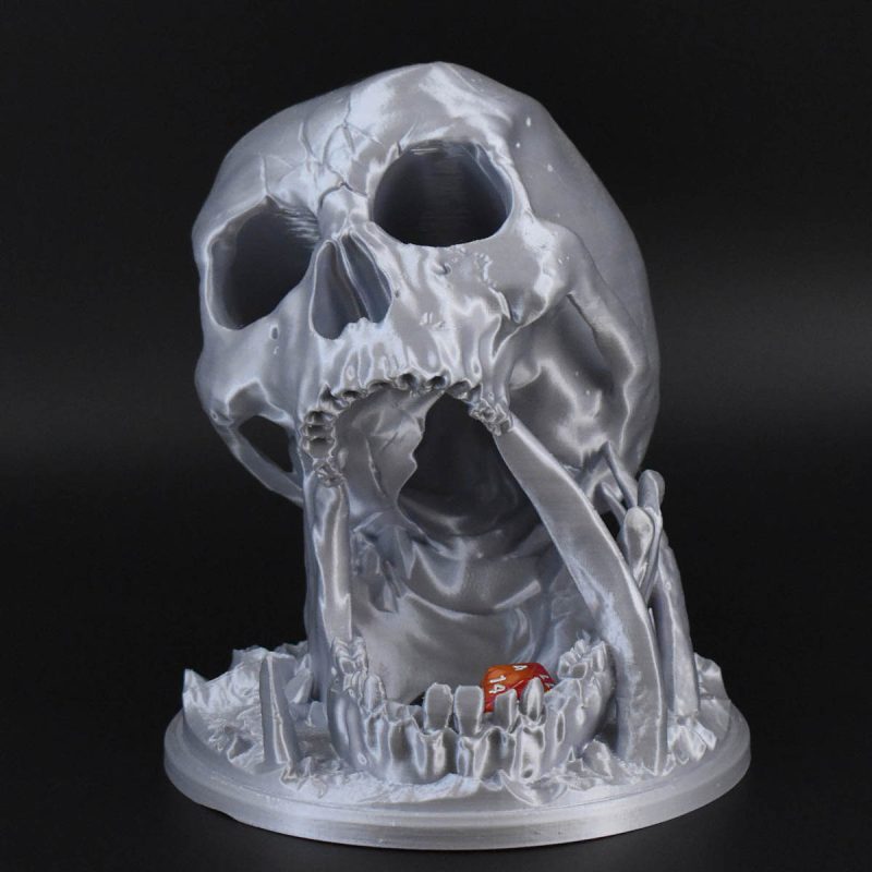 Dice Towers Skull Silk Silver 7 1