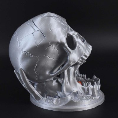 Dice Towers Skull Silk Silver 9 1