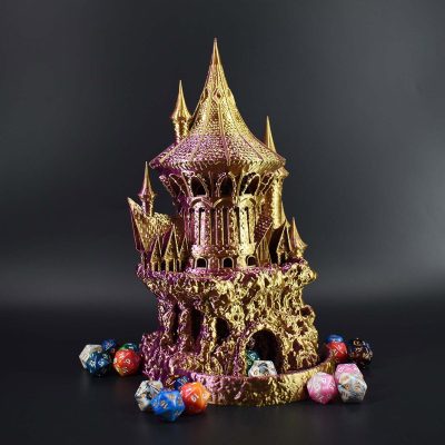Sorcerer Dice Tower Gold Purple